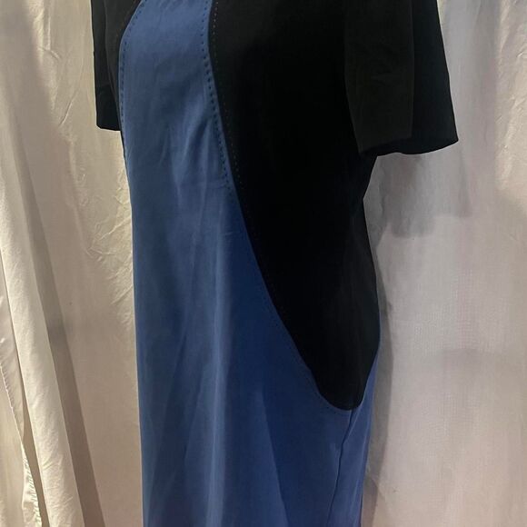 Vintage Dress Two Tone Blue and Black   Sag-harbor Women's Size 14 - Picture 7 of 7